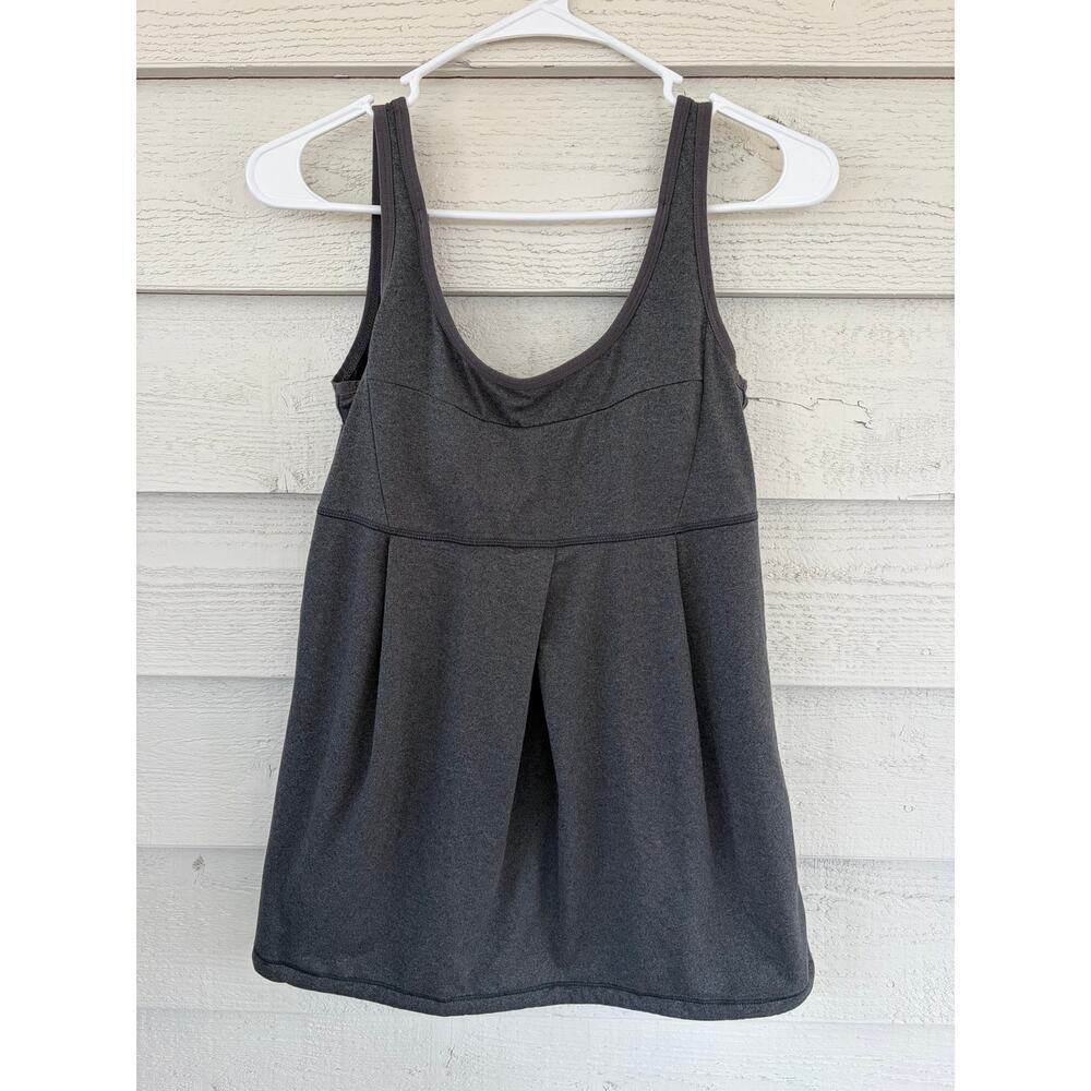 Lole Built In Bra Athletic Tank Top Gray Yoga Workout Activewear Size Medium
